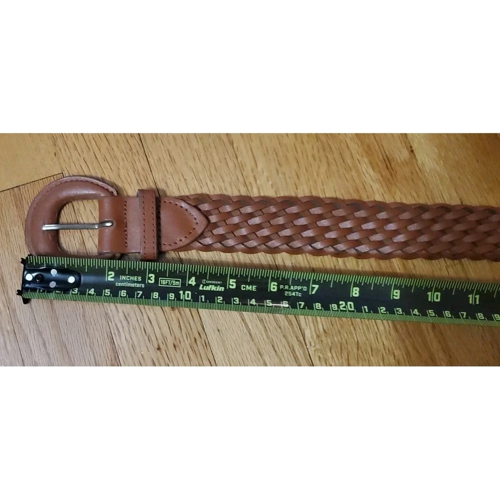 Capezio Vintage Braided Woven‎ Genuine Leather Brown Belt Size M/L